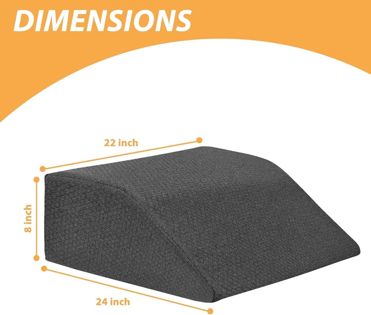 Leg Elevation Pillows, Leg Pillows for Sleeping, Cooling Gel Memory Foam Top, Wedge Pillow for Legs, Leg Wedges for Circulation, Swelling, After Surgery - Removable Cover (8 Inch, Black)