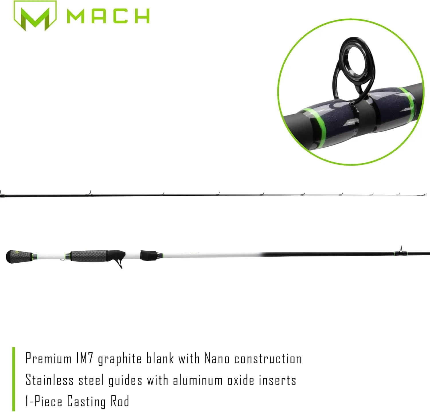 Lew's MACH Casting Fishing Rod, IM7 Graphite Blank with Stainless Steel Guides, Winn Dri-Tac Split Grip Handle