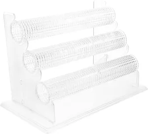 LIFKOME Dismountable Three-layered Bracelet Display Stand for Jewelry Organization Transparent Holder for Home Decor and Store Use for Watches and Hairbands