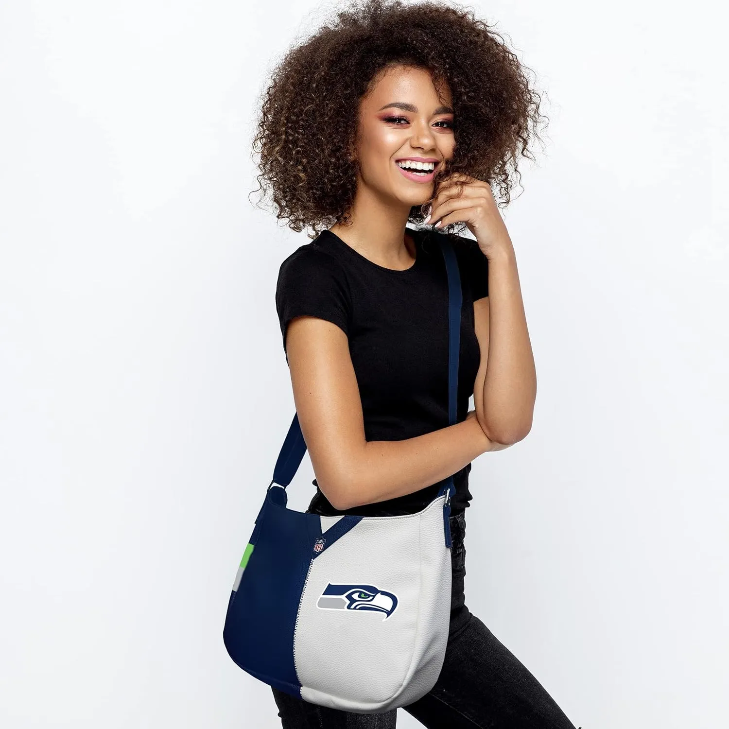 Littlearth NFL Pebble Split Hobo Bag, 14 x 4 x 10.5
