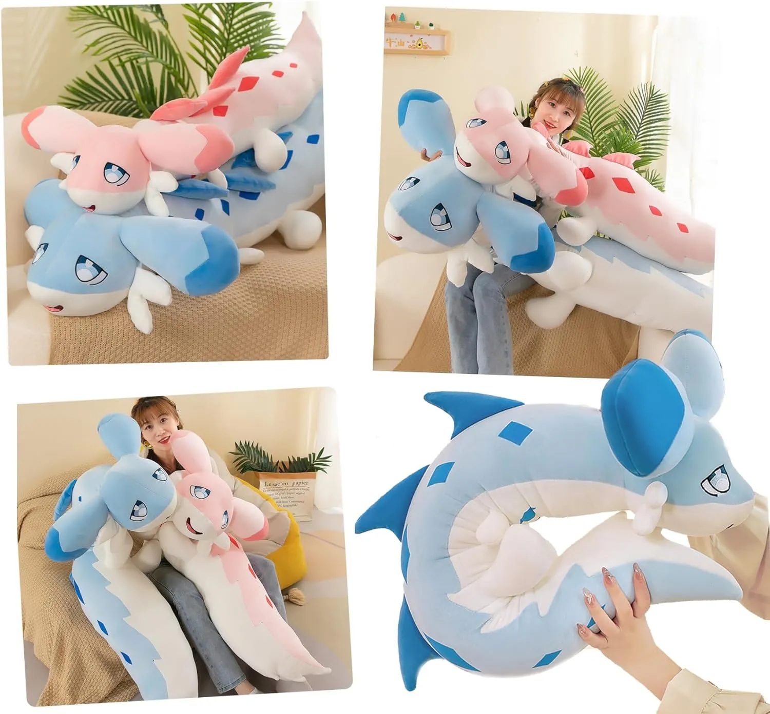 Long Dragon Plush Body Pillow,Chillet Plush Toys, Giant Soft Figure Doll, Huggable Stuffed Animal Plushies, Cute Plushies Animal Pillow (47in/0.9kg)