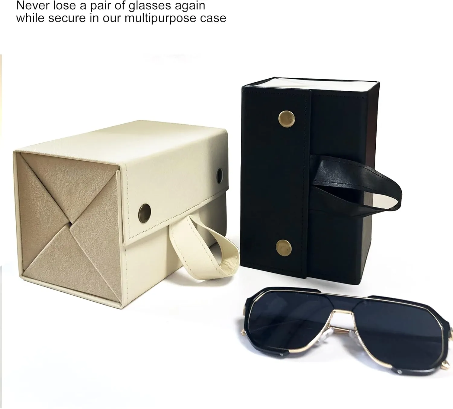 Longjet Sunglasses Organizer 5 Slots Travel Glasses Case Multiple Pairs Eyeglasses Storage Box Hanging Eyewear Holder
