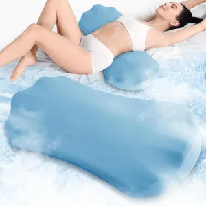 Lower Back Pain Relief Pillow for Sleeping Memory Foam Lumbar Support Pillow for Side Back Sleepers - Ergonomic Cooling Waist Pillow - Back Pain Relief Wedge Cushion Bolster Pillow for Bed, Car, Sofa
