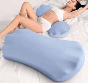 Lower Back Pain Relief Pillow for Sleeping Memory Foam Lumbar Support Pillow for Side Back Sleepers - Ergonomic Waist Pillow - Back Pain Relief Wedge Cushion Bolster Pillow for Bed, Car, Sofa