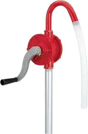 Lumax LX-1320 Red Deluxe Heavy Duty Rotary Barrel Pump. Ideal for Heavy Duty Use in Industrial, Automotive and Agricultural Applications. Fits 15 to 55 Gallon Drums.
