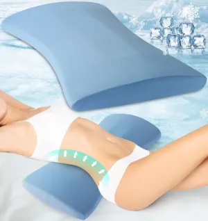 Lumbar Support Pillow for Bed Relief Back Pain: Lower Back Pillow for Sleeping - Memory Foam Waist Pillow - Cooling Back Bolster Pillow for Side, Back&Stomach Sleepers - Bed Rest Pillow for Car, Sofa