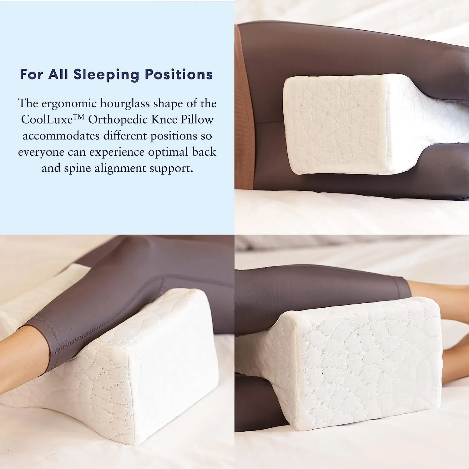 Luna Orthopedic Knee Pillow | Memory Foam - Side Sleeper Pillow for Hip Pain & Lower Back Pain Relief | Post Surgery Pillow, Sciatica Pain Relief Pillow for Adults | Knee Surgery Gifts