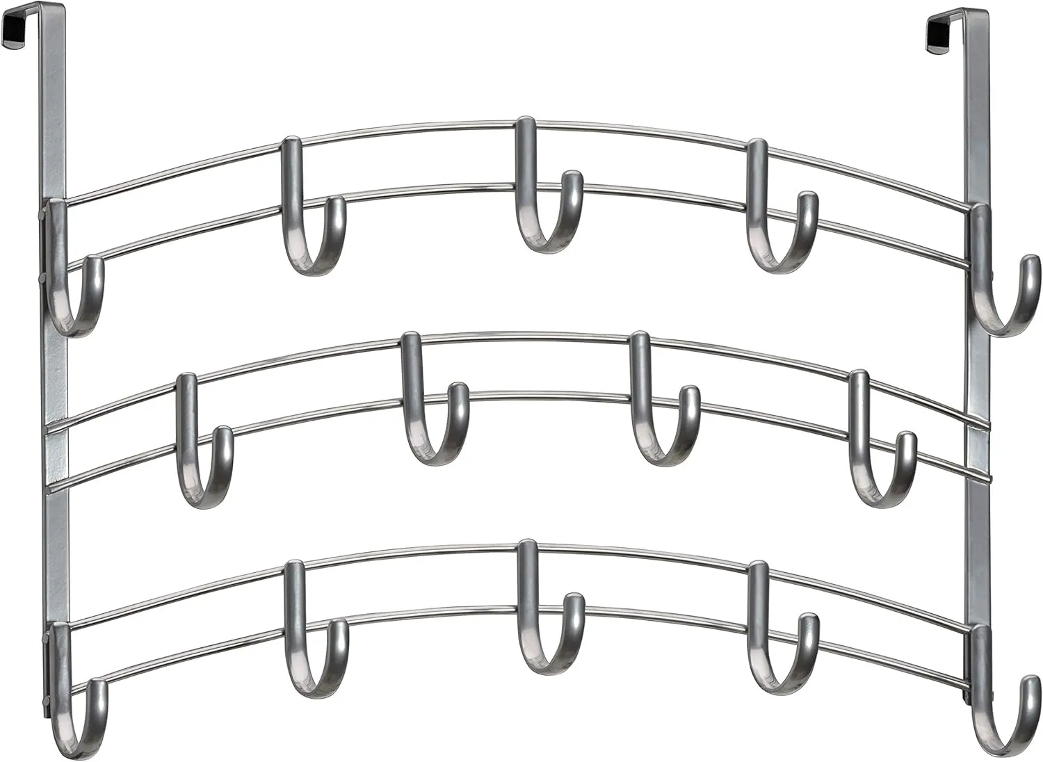 LYNK Professional® Home™ Over Door Hooks Rack - 14 Hook Over Door Hanger - Over Door Towel Rack - Hanging Towels or Clothes - Bathroom, Bedroom or Laundry Room - Lifetime Ltd. Warranty - Platinum
