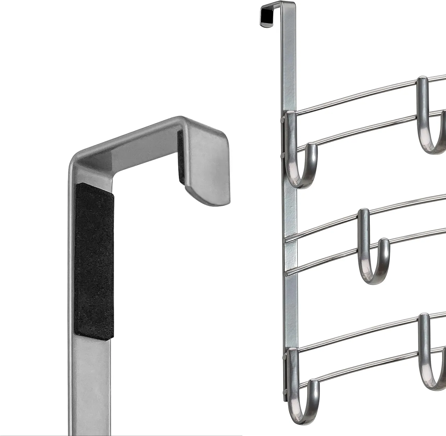 LYNK Professional® Home™ Over Door Hooks Rack - 14 Hook Over Door Hanger - Over Door Towel Rack - Hanging Towels or Clothes - Bathroom, Bedroom or Laundry Room - Lifetime Ltd. Warranty - Platinum