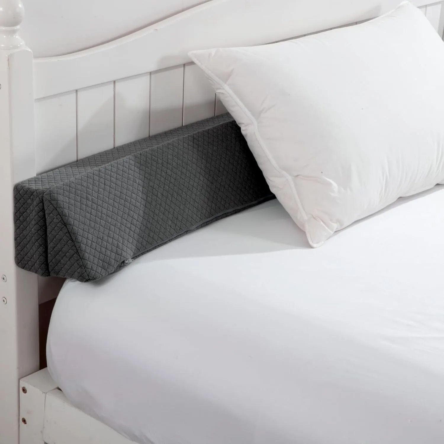 MABOZOO Pillow Wedge for Headboard Gap,Grey Bed Wedge Gap Filler Twin Size,Foldable Bed Wedge Pillow for Headboard,Foam Mattress Gap Filler,39"x6"x6"