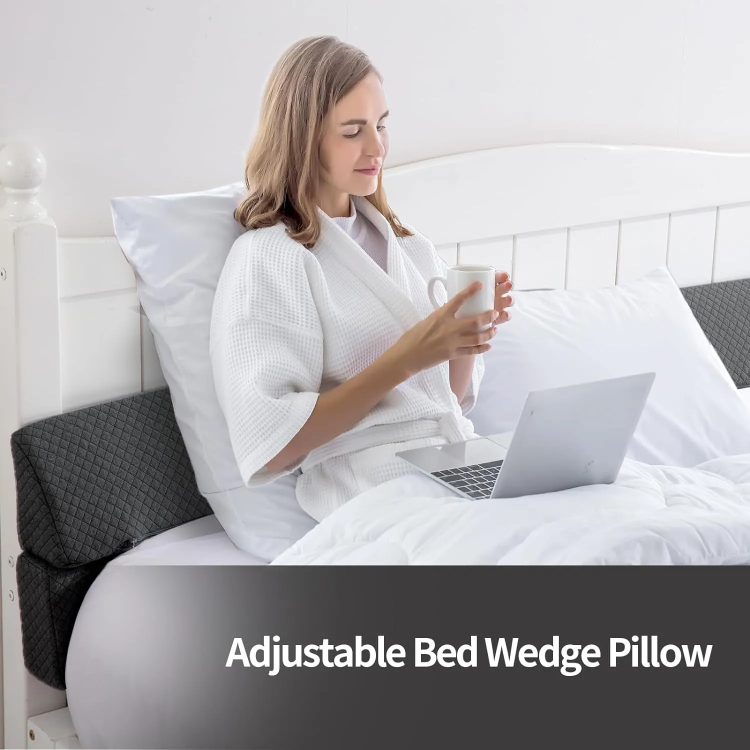 MABOZOO Pillow Wedge for Headboard Gap,Grey Bed Wedge Gap Filler Twin Size,Foldable Bed Wedge Pillow for Headboard,Foam Mattress Gap Filler,39"x6"x6"