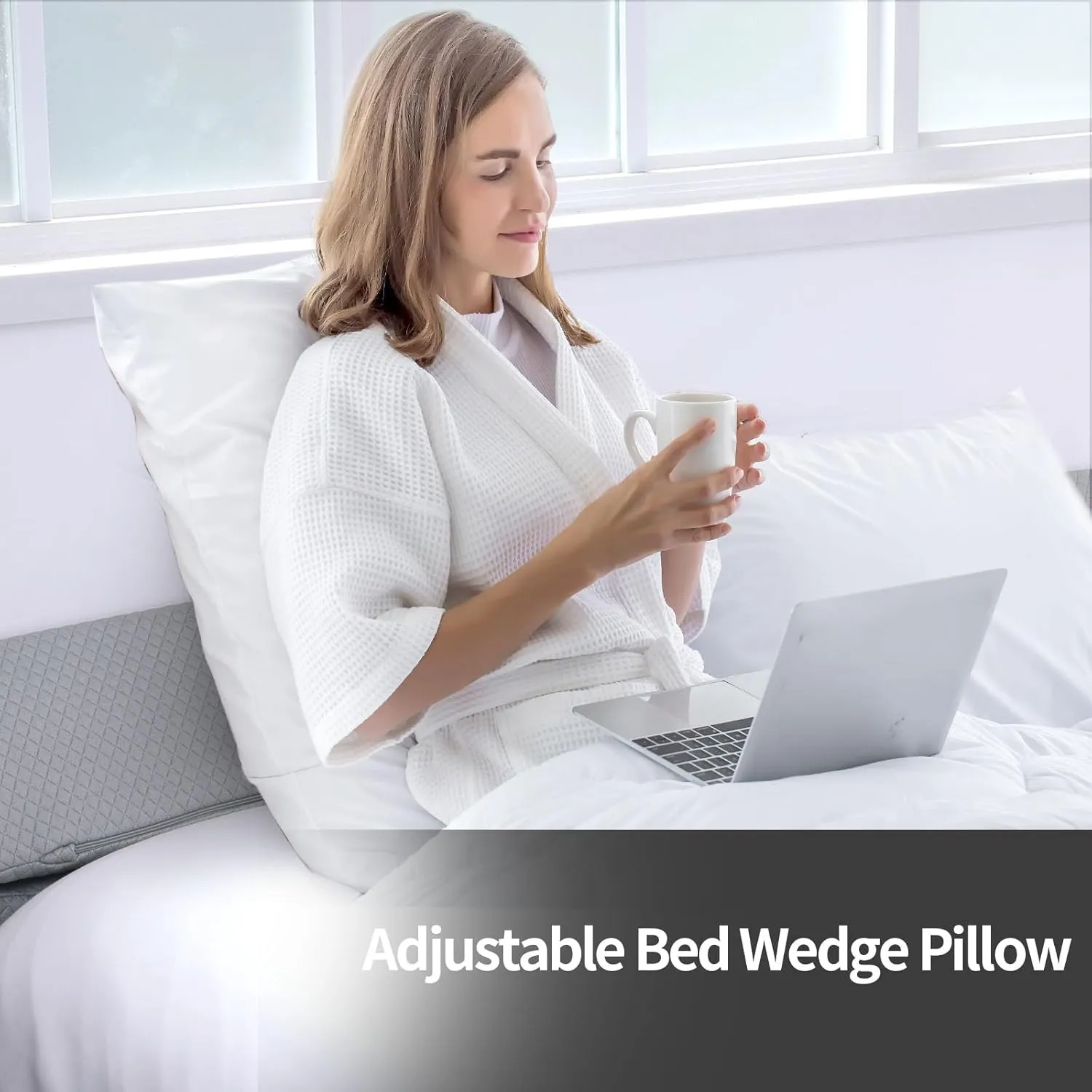 MABOZOO Pillow Wedge for Headboard Gap,Light Grey Bed Wedge Gap Filler Queen Size,Foldable Bed Wedge Pillow for Headboard,Foam Mattress Gap Filler,60"x6"x6"
