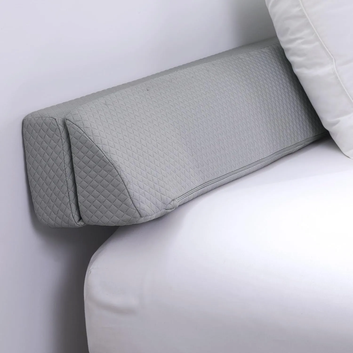 MABOZOO Pillow Wedge for Headboard Gap,Light Grey Bed Wedge Gap Filler Twin Size,Foldable Bed Wedge Pillow for Headboard,Foam Mattress Gap Filler,39"x6"x6"