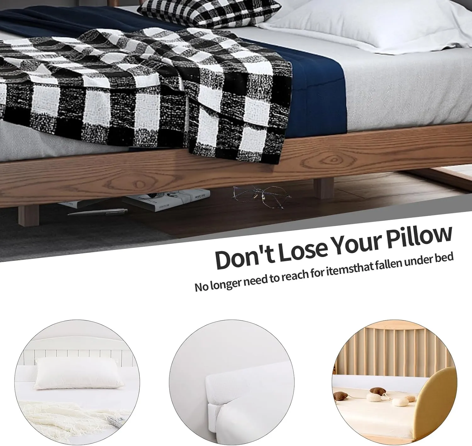 MABOZOO Pillow Wedge for Headboard Gap,White Bed Wedge Gap Filler Full Size,Foldable Bed Wedge Pillow for Headboard,Foam Mattress Gap Filler,54"x6"x6"