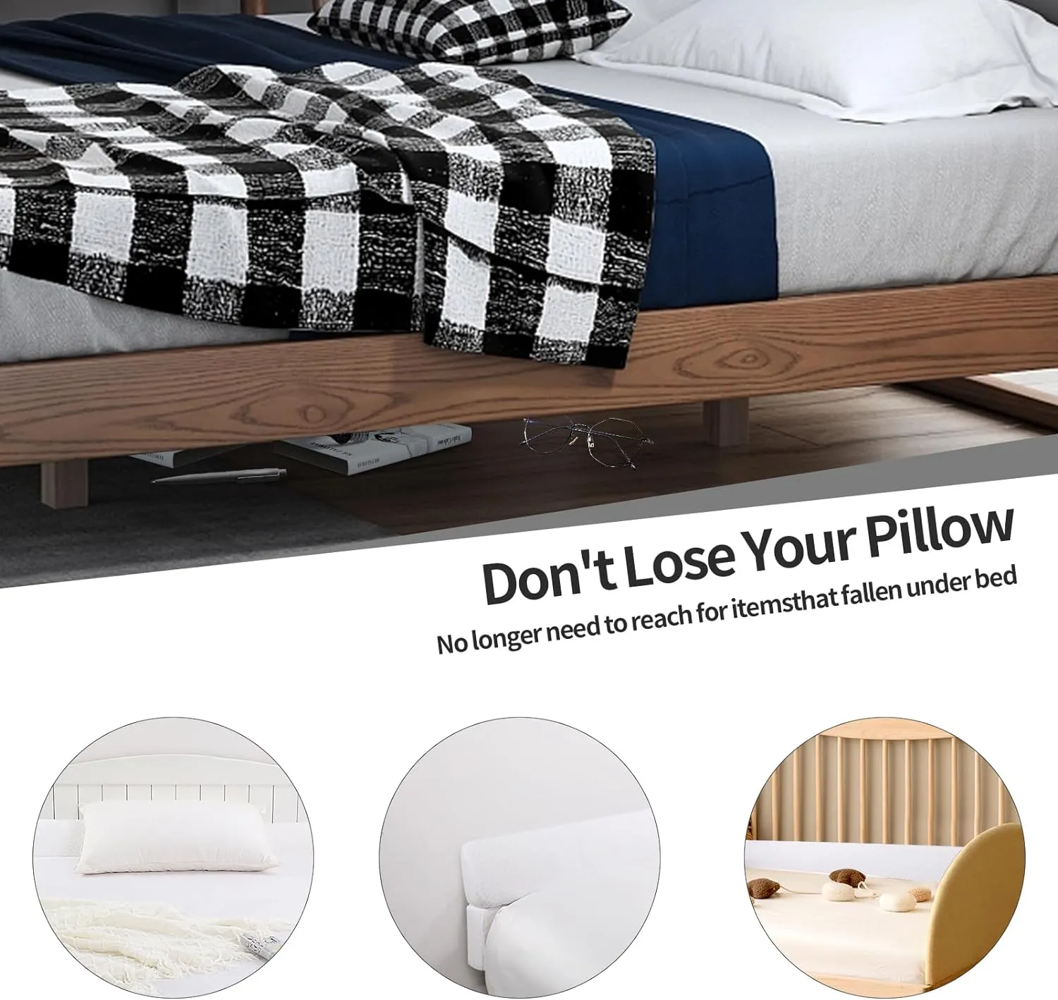 MABOZOO Pillow Wedge for Headboard Gap,White Bed Wedge Gap Filler Twin Size,Foldable Bed Wedge Pillow for Headboard,Foam Mattress Gap Filler,39"x6"x6"