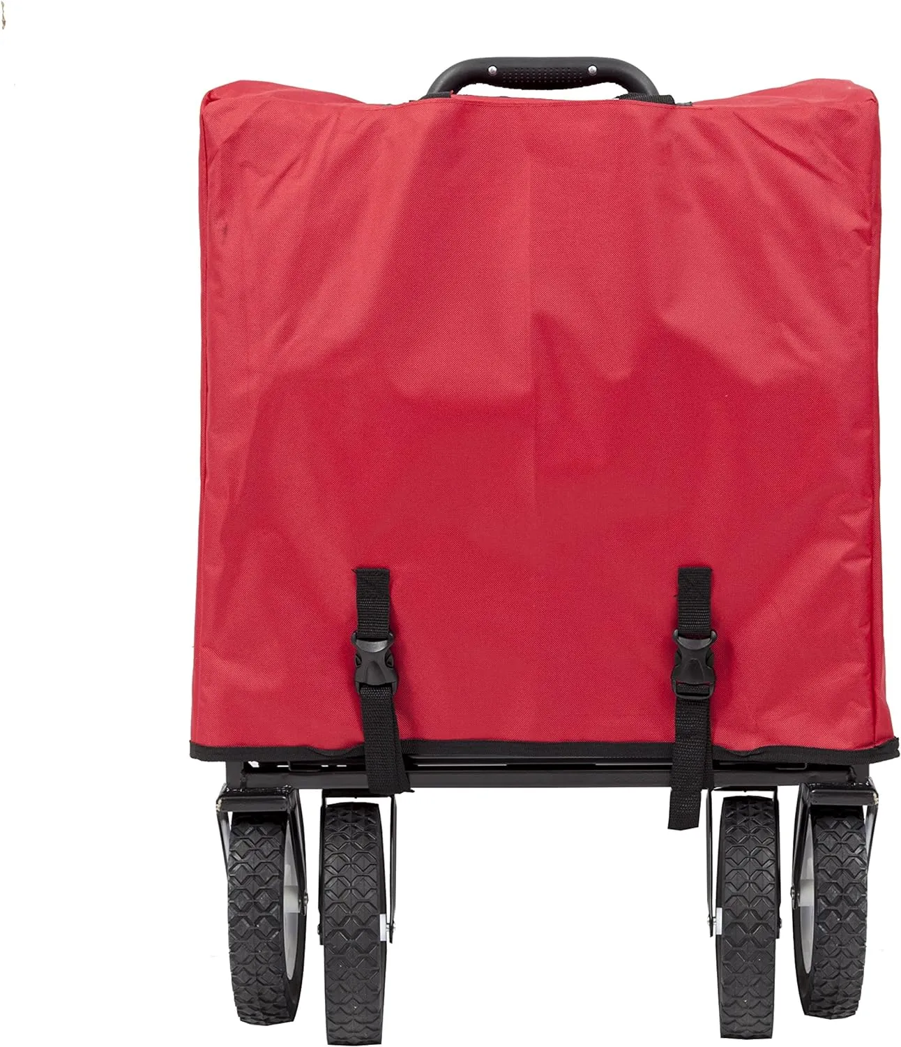 Mac Sports Heavy Duty Steel Frame Collapsible Folding 150 Pound Capacity Outdoor Camping Garden Utility Wagon Yard Cart, Red