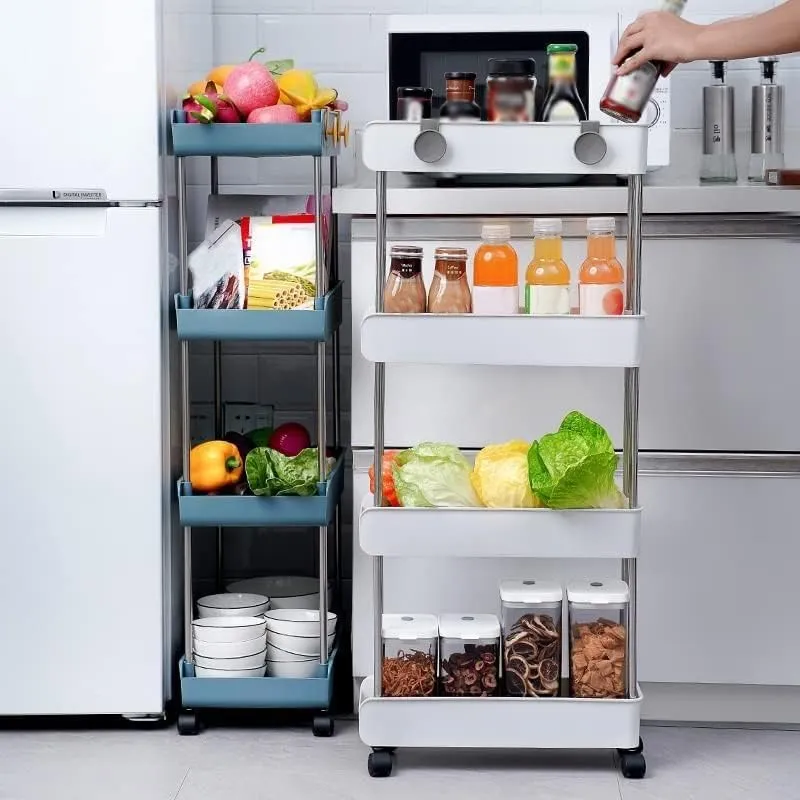 MaGiLL Multifunctional Rack Storage Trolley Kitchen Bathroom Household Storage Rack