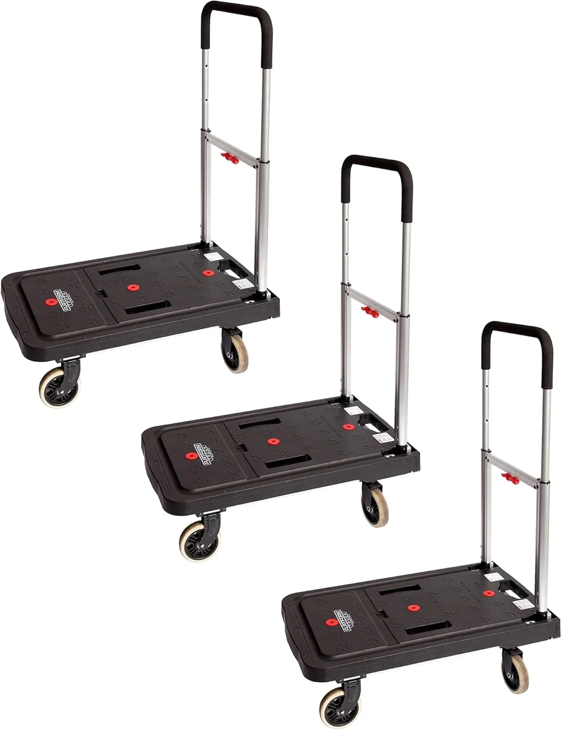 Magna Cart 3 Pack Collapsible Dolly Cart, Rolling Trolley with Wheels, 300 Lbs