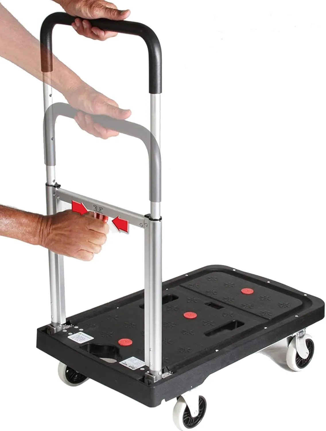 Magna Cart 3 Pack Collapsible Dolly Cart, Rolling Trolley with Wheels, 300 Lbs