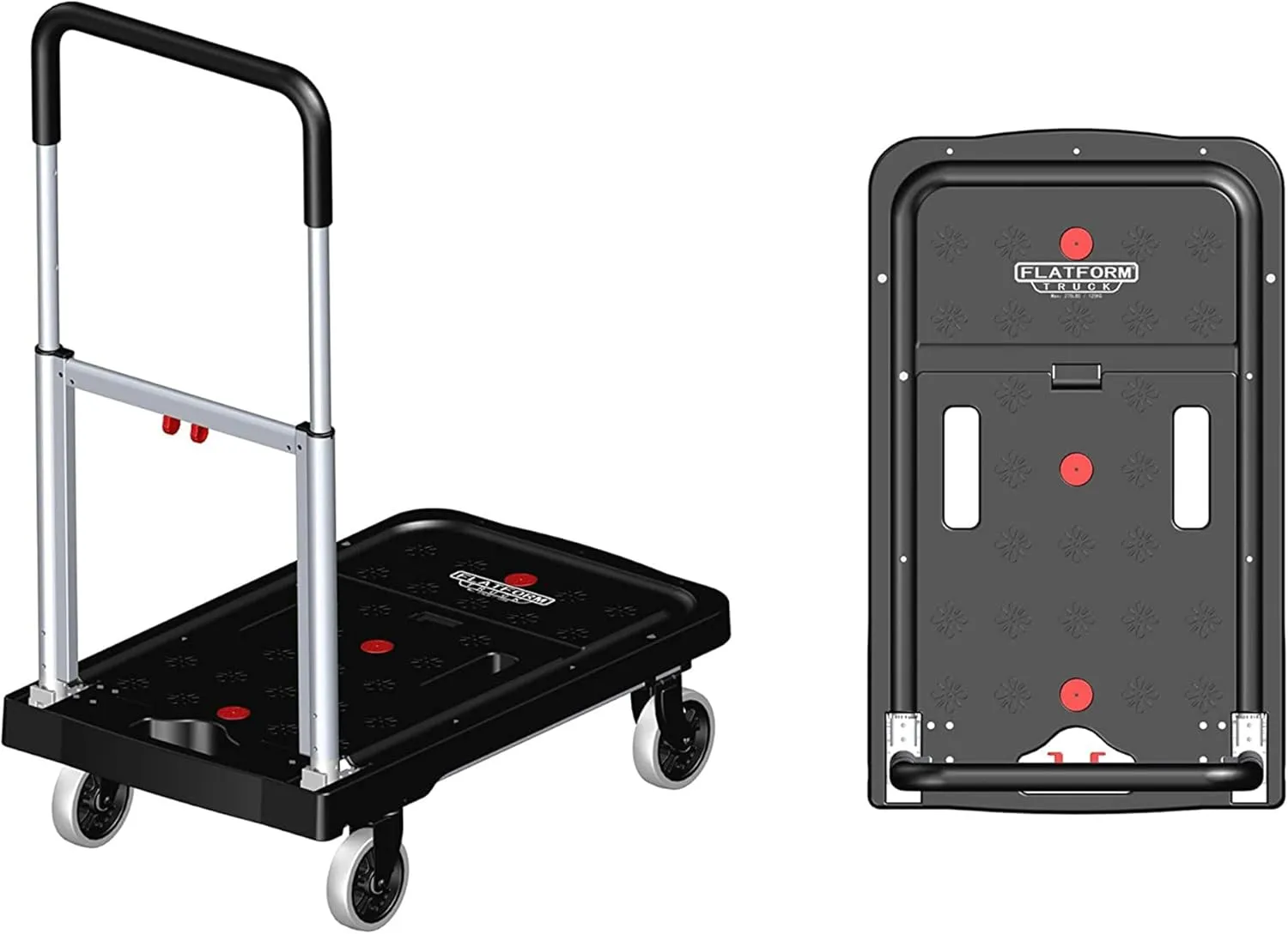Magna Cart 3 Pack Collapsible Dolly Cart, Rolling Trolley with Wheels, 300 Lbs