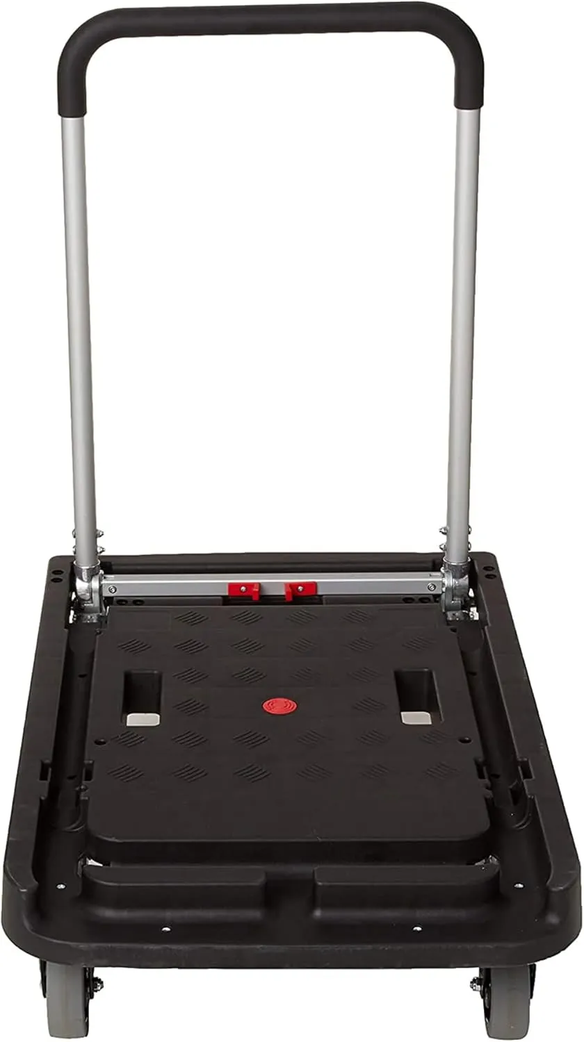 Magna Cart FFXL Folding Platform Transport Cart with Rubber 360-Degree Rotating Wheels, Telescoping Handle, and 500 Pound Capacity (2 Pack)