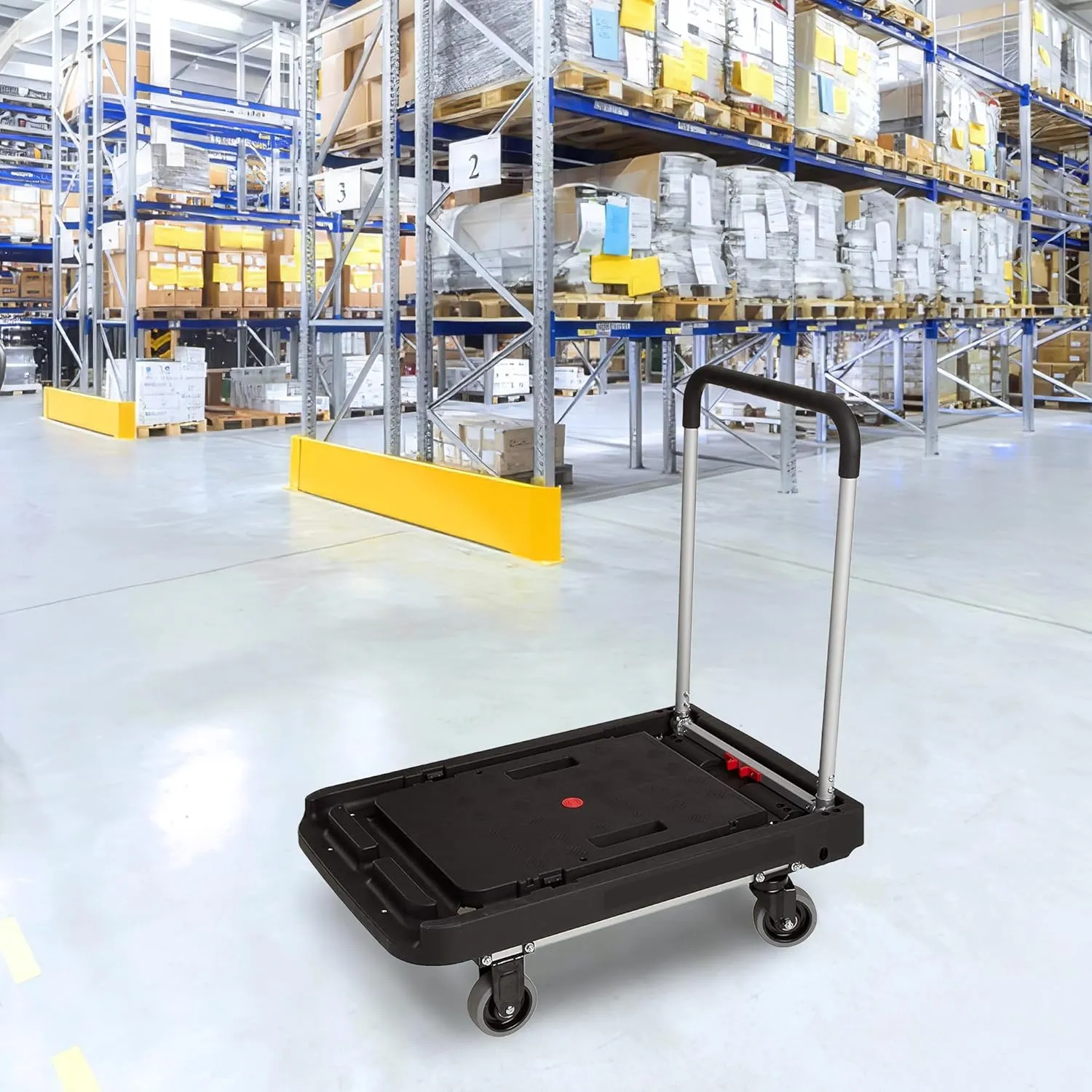 Magna Cart Foldable Dolly Cart, Platform Hand Truck with Wheels, 500 Lbs