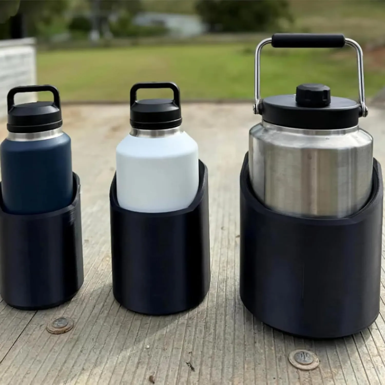 Magnetic Bottle Mounts for 46, 50, 64 oz, 3D Printed Gallon Jug Holder, Heavy Duty Magnetic Cup Holder, Portable Water Bottle Storage Rack for Golf Cart Tractor Bus Lawnmower (3Pcs)