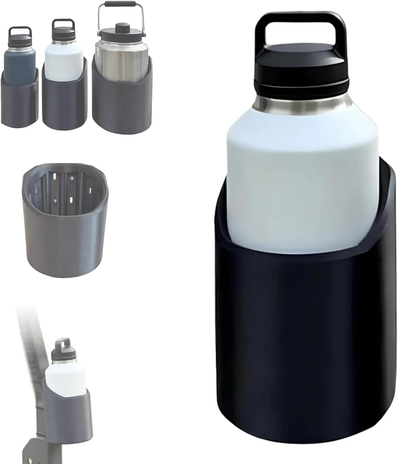 Magnetic Bottle Mounts for 46, 50, 64 oz, Strong Magnet Portable Water Bottle Holder, Heavy Duty Magnetic Cup Storage Rack Holder for Truck Golf Cart Tractor Bus Lawnmower (64 oz)