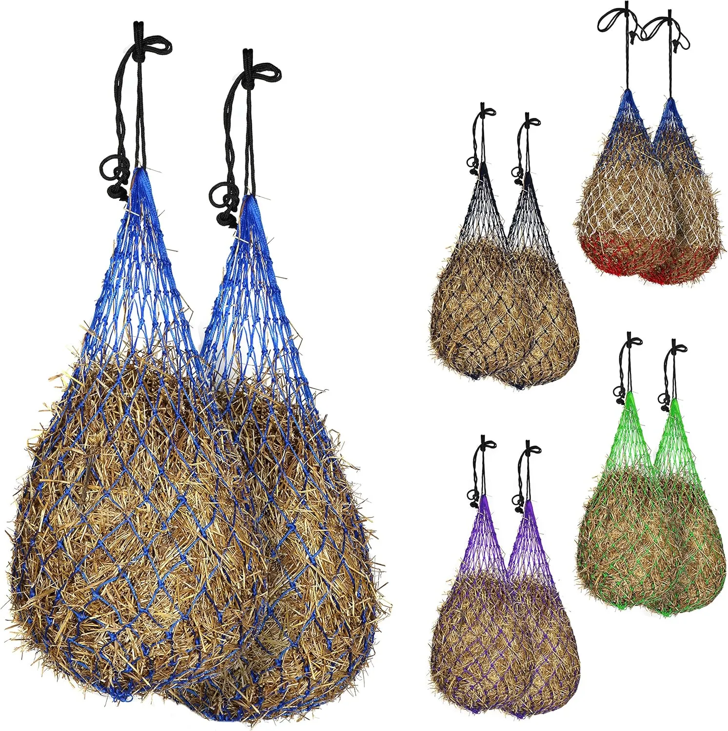 Majestic Ally Hay Net, Set of 2, Length - 54”, Holes 3"x3" for Horses