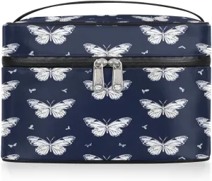 Makeup Bag Large Butterflies Pattern Toiletry Bag for Women Travel Cosmetic Bag Portable Makeup Bag for Bottles Brushes Lipstick Skin Care
