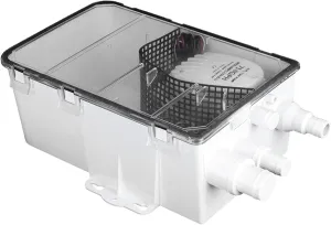 Marine Shower Pump, 12V 750GPH Boat RV Multi Port Drain System Built in Switch, Transparent Cover, Check Valve Ignition Protection for Easy Operation