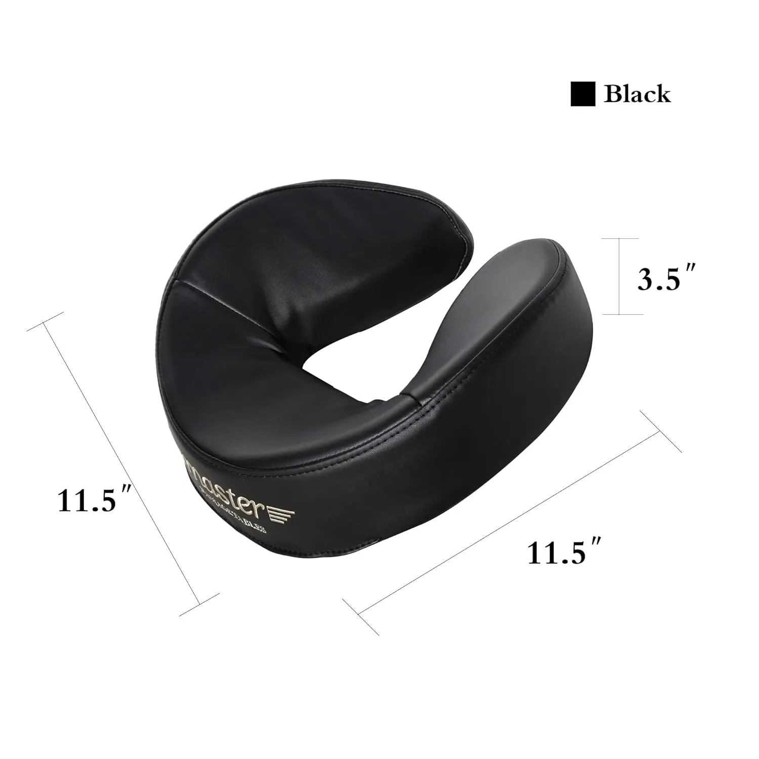 Master Massages Patented Ultra Plush Memory Foam Face Cushion Pillow Headrest, Black, 1 Count