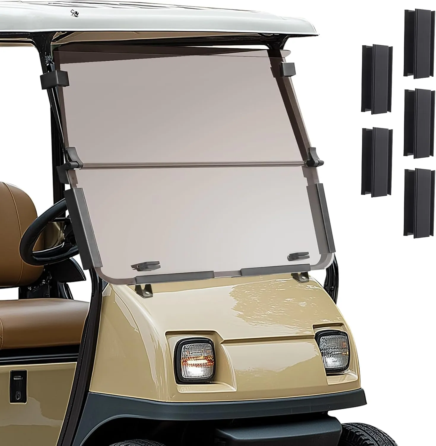 maXpeedingrods Tinted Golf Cart Windshield for Club Car DS Gas/Electric Carts 2000.5-, Foldable PC UV Resistant Windshield 34.65"H X 39.65"W