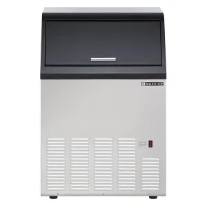 Maxx Ice Self-Contained 100lb Ice Maker, Air Cooled, Stainless Steel and Black Trim with 35lbs Ice Storage Capacity