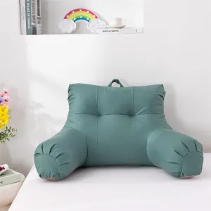Meeting Story Lmitation Leather Reading Pillows with Arms Soft Bed Rest Pillow for Adults, Teens, Kids (Blue)