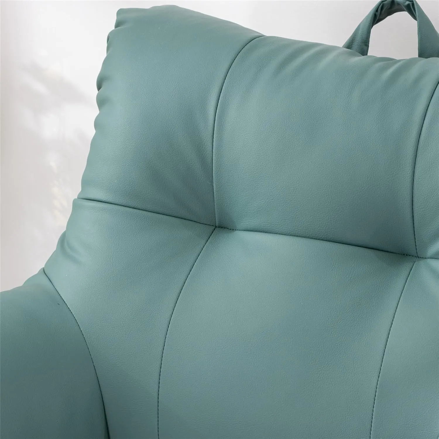 Meeting Story Lmitation Leather Reading Pillows with Arms Soft Bed Rest Pillow for Adults, Teens, Kids (Blue)