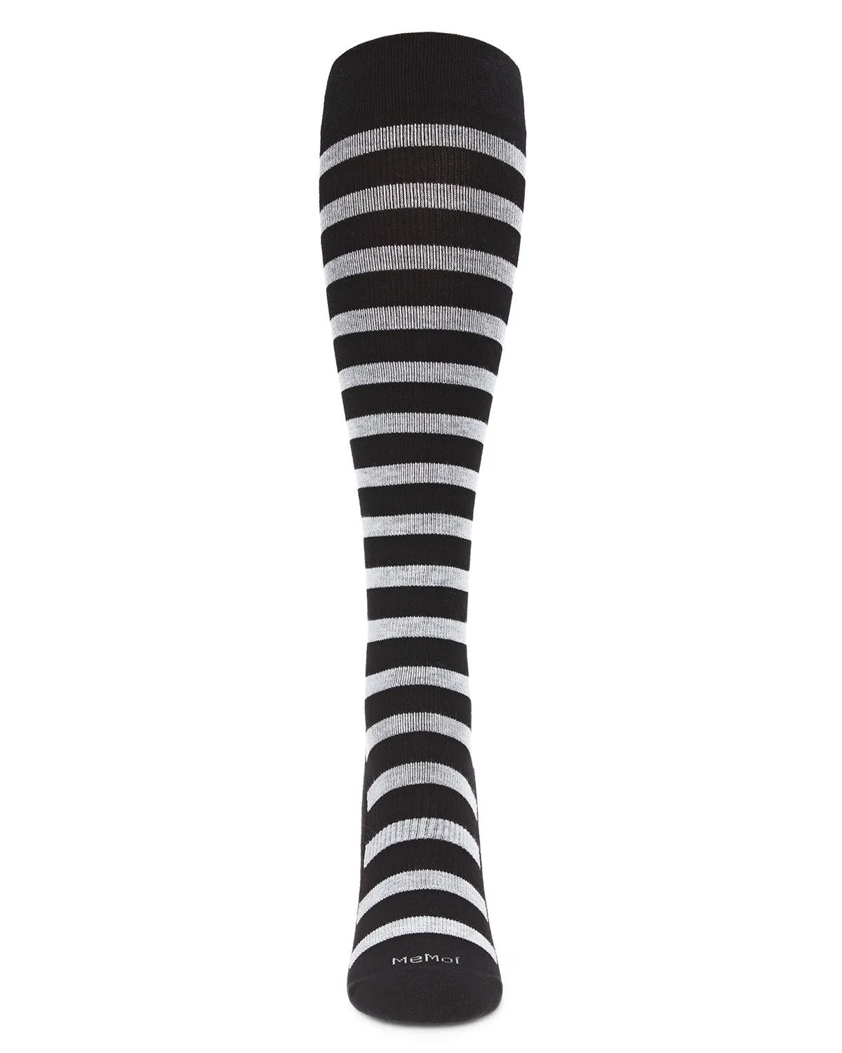 MEMOI COMPRESSION SOCK CABANA STRIPE BLACK