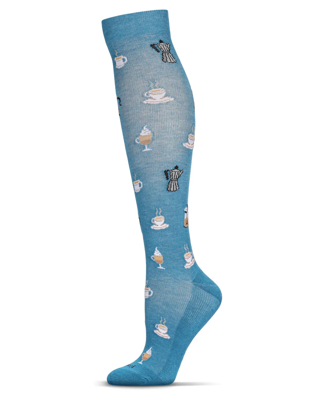 MEMOI MFY06343 BON CAFE DARK TEAL COMPRESSION SOCKS