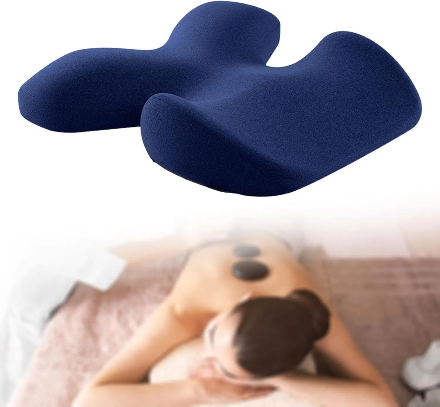 Memory Foam Massage Table Breast Pillow Comfortable Multifunctional Beauty Salon Support Pillow for Beauty SPA Relaxing Home, Dark Blue