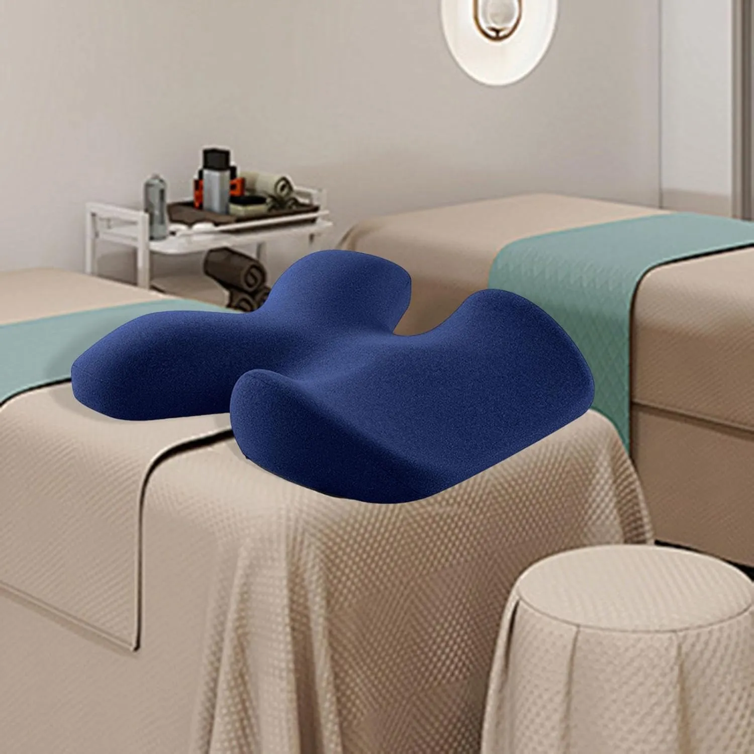 Memory Foam Massage Table Breast Pillow Comfortable Multifunctional Beauty Salon Support Pillow for Beauty SPA Relaxing Home, Dark Blue