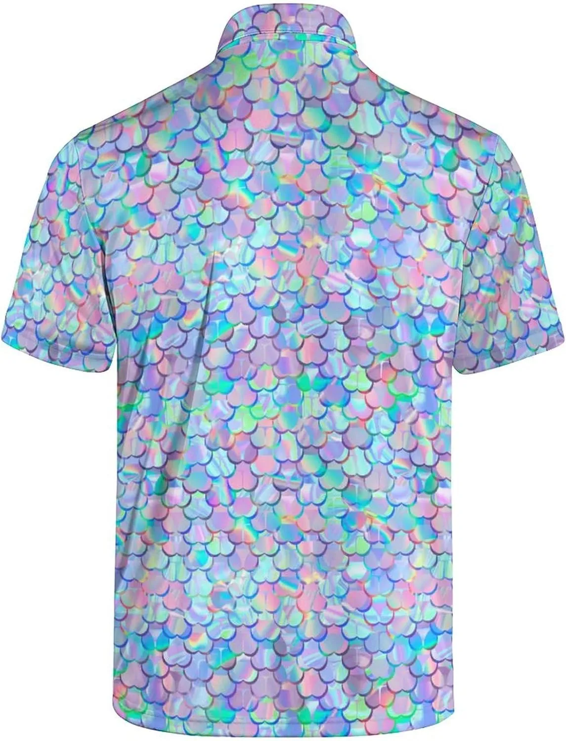 Men’s Golf Polo Shirts - Hawaiian Print Golf Shirt for Men Quick-Dry Moisture Wicking Casual Breathable Polo Shirt