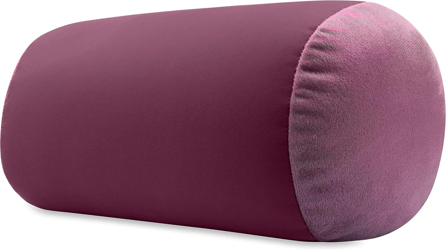 Microbead Bolster Neck Roll Pillow, Gently Body, Head, Neck & Shoulders No Pain Rest, Relax Sleep - Silky Feel Prevent Wrinkles & Hair Breakage - Lightweight Cylinder Tube, 14" x 8", Burgundy /Merlot