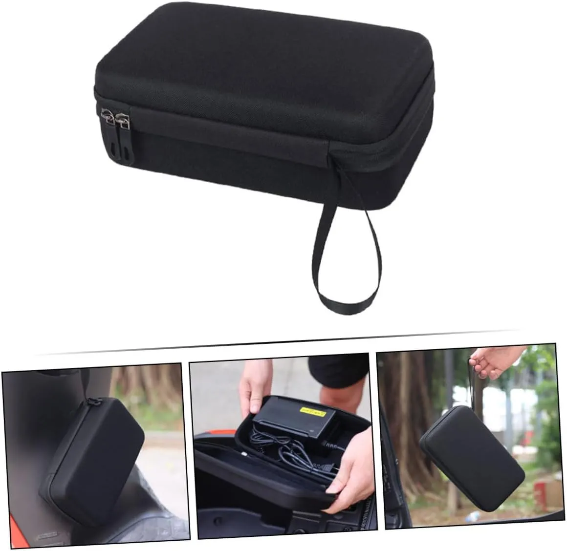 Mikikit Portable Ev Cable Organizer Case Bike Accessories Pouch Shockproof Hard Shell Bag Electric Scooter Charger Storage Outdoor Handbag