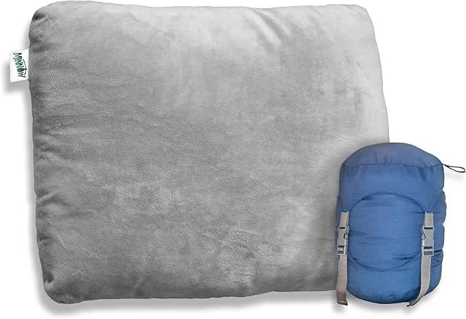 Minnow Pillow Camp and Travel Pillow - Sleep Any Where Any Way - Essential for Car, Camping, Airplanes, and Roadtrips - Not Memory Foam or Inflatable - Eco-Friendly - Oxford Compression Bag