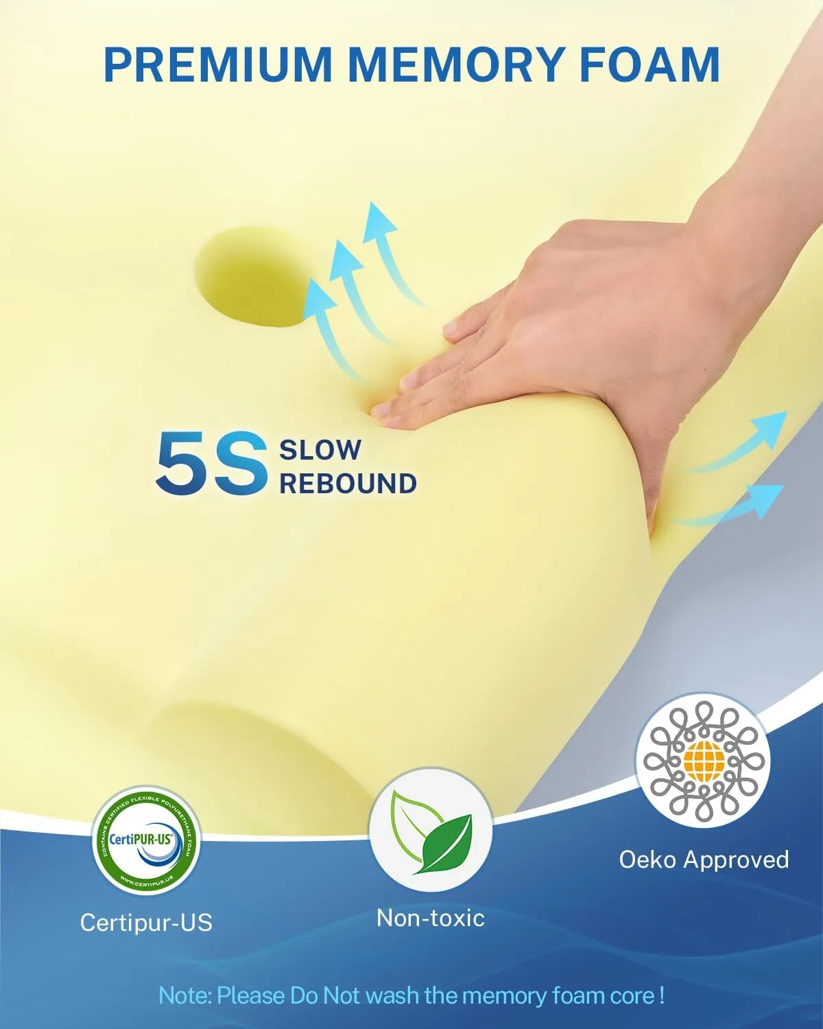 Misiki Cervical Neck Pillow, Roll Side Memory Foam Contour Pillow for Side Back Stomach Sleepers, Orthopedic Ergonomic Pillow for Neck Pain Relief with Pillowcase
