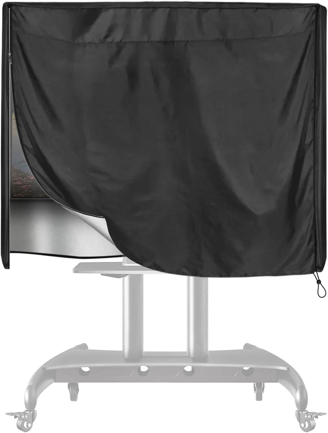 Mobile Outdoor TV Stand Cover for 60-72 Inches Mobile TV Cart Black Waterproof Moisture-proof Dust-proof TV Screen Protection Cover