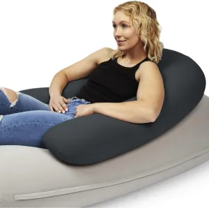 Moon Pod Crescent Backrest for Bean Bag Chair, Charcoal - The Zero-Gravity Beanbag for Stress, Anxiety, & All Day Deep Relaxation - Ultra Soft & Ergonomic Support for Back & Neck- For The Whole Family