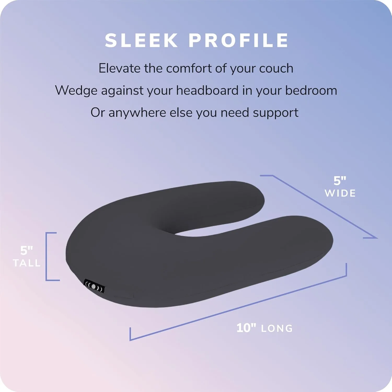 Moon Pod Crescent Backrest for Bean Bag Chair, Charcoal - The Zero-Gravity Beanbag for Stress, Anxiety, & All Day Deep Relaxation - Ultra Soft & Ergonomic Support for Back & Neck- For The Whole Family