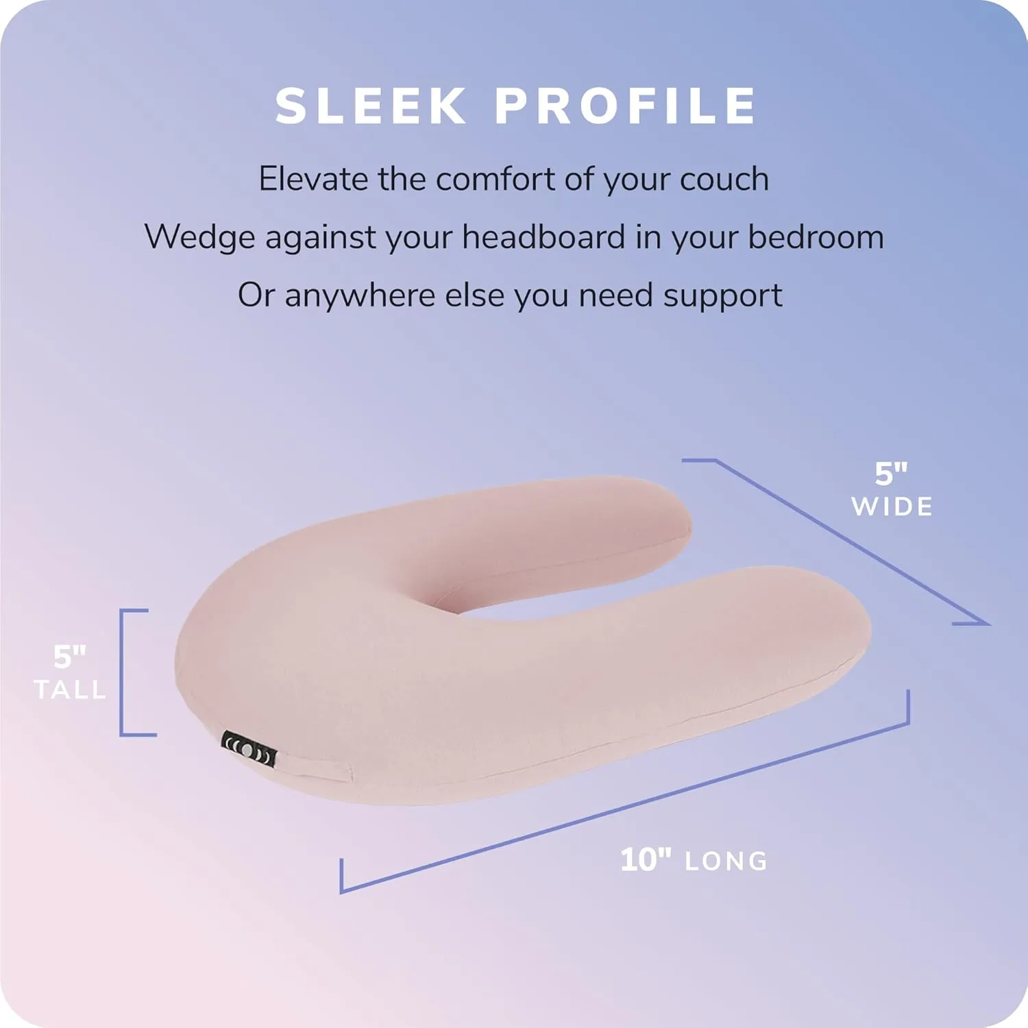 Moon Pod Crescent Backrest for Bean Bag Chair for The Family - Zero-Gravity Ergonomic Pillow for Neck & Back Support w/Micro-Bead Filling (Pink)