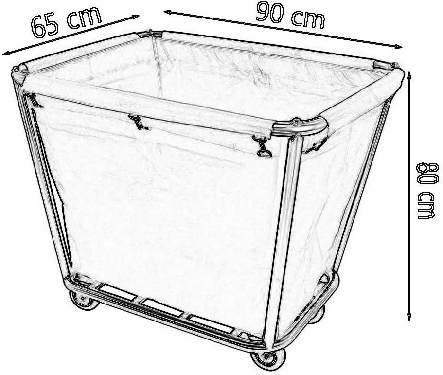 Movable Hand Trucks Trolleys, Household Serving Cart Heavy-Duty Rolling Laundry Sorter Cart with Movable Bags Silenters, Multifunction Hotel Service Trolley/Blue/90X65X80Cm